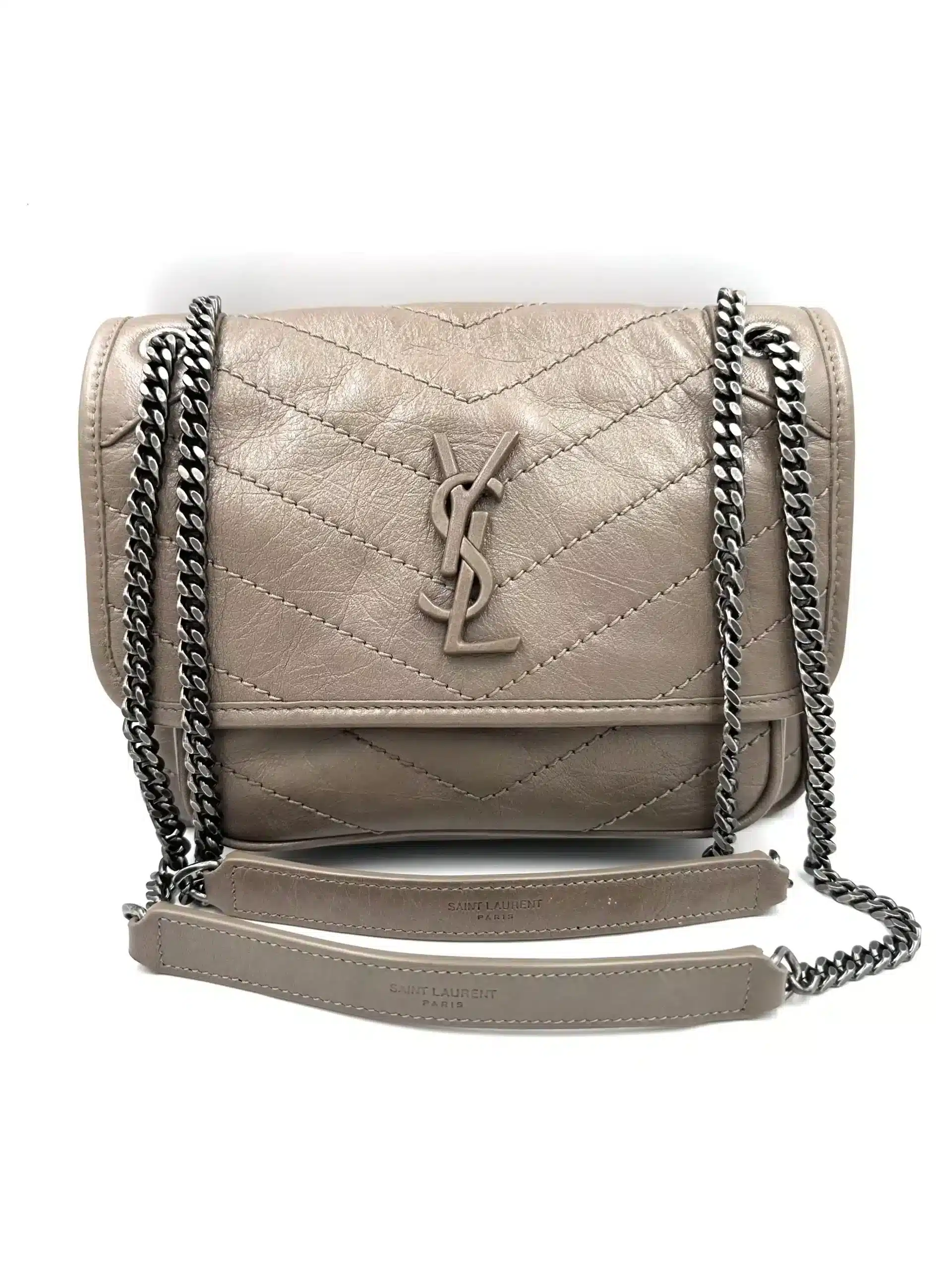 Sac Niki baby en cuir Greyish Brown