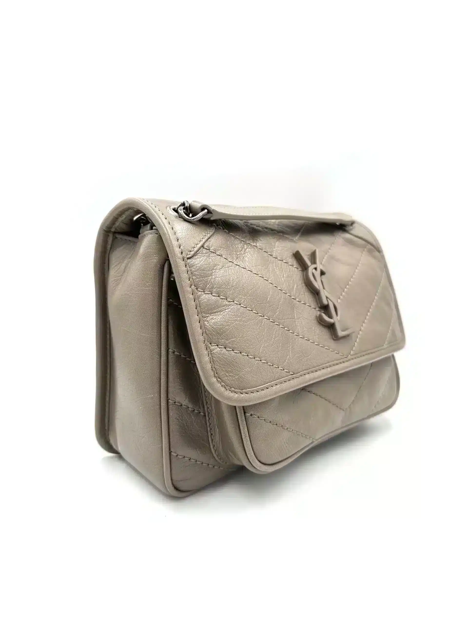 Sac Niki baby en cuir Greyish Brown