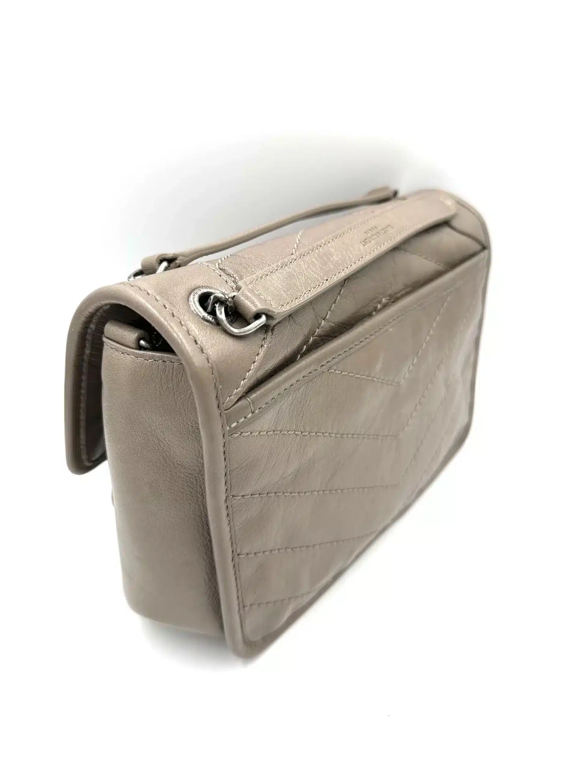 Sac Niki baby en cuir Greyish Brown