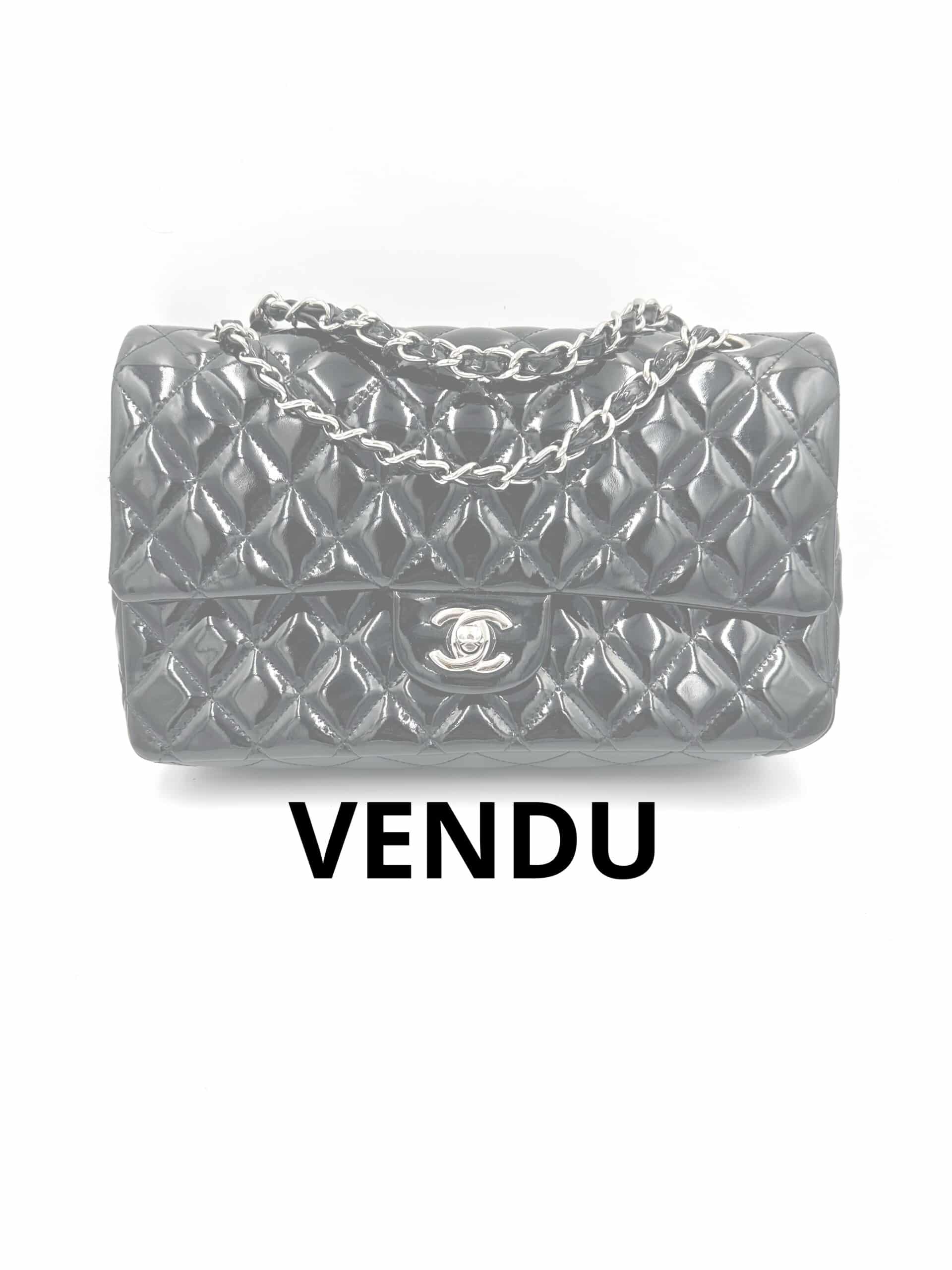 Sac Timeless / Classique medium en cuir vernis noir