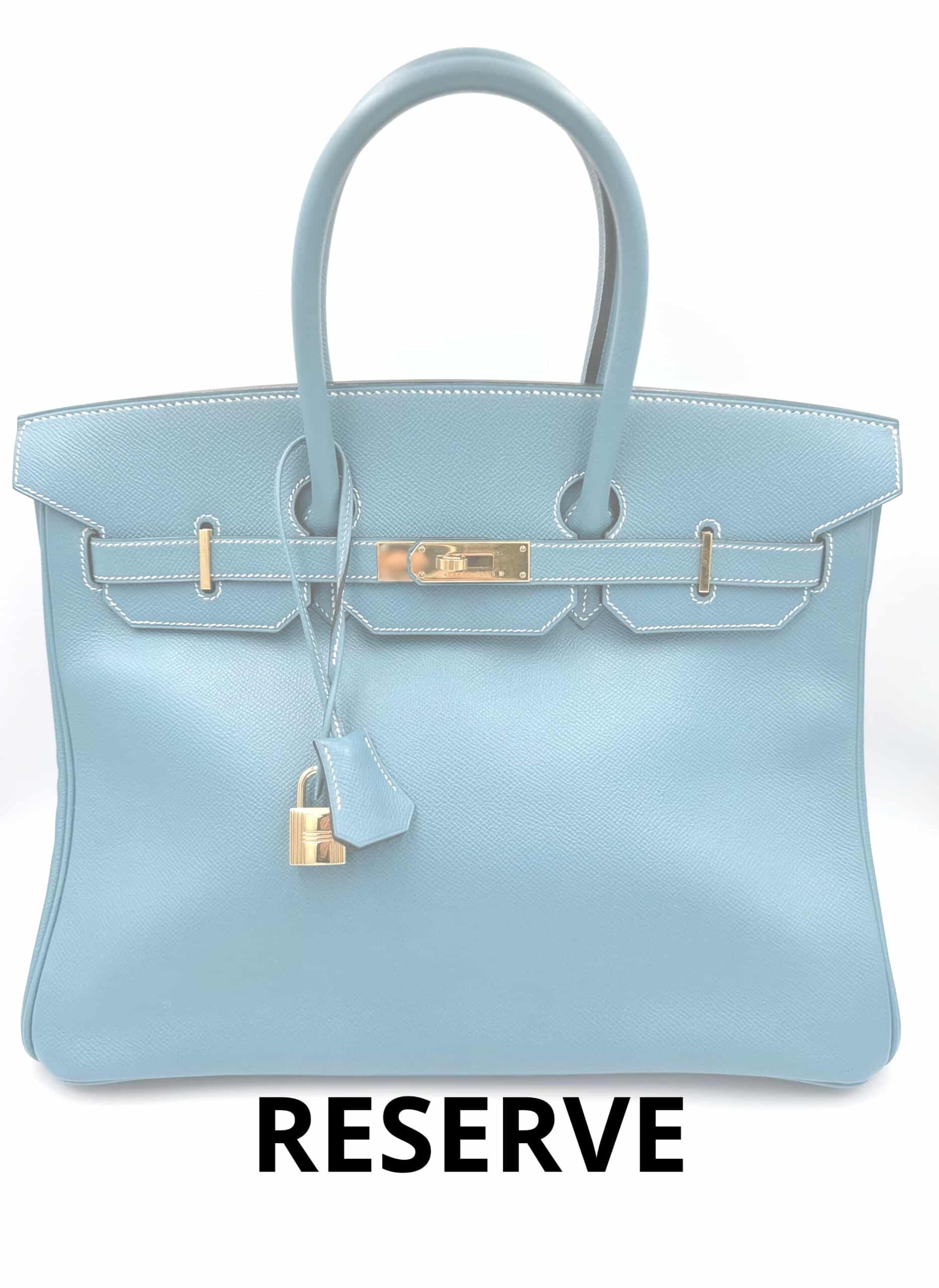 Sac Birkin 35 en cuir bleu