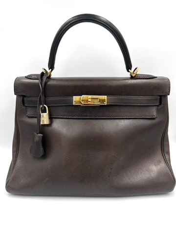 Sac Kelly 32 en cuir barenia brun