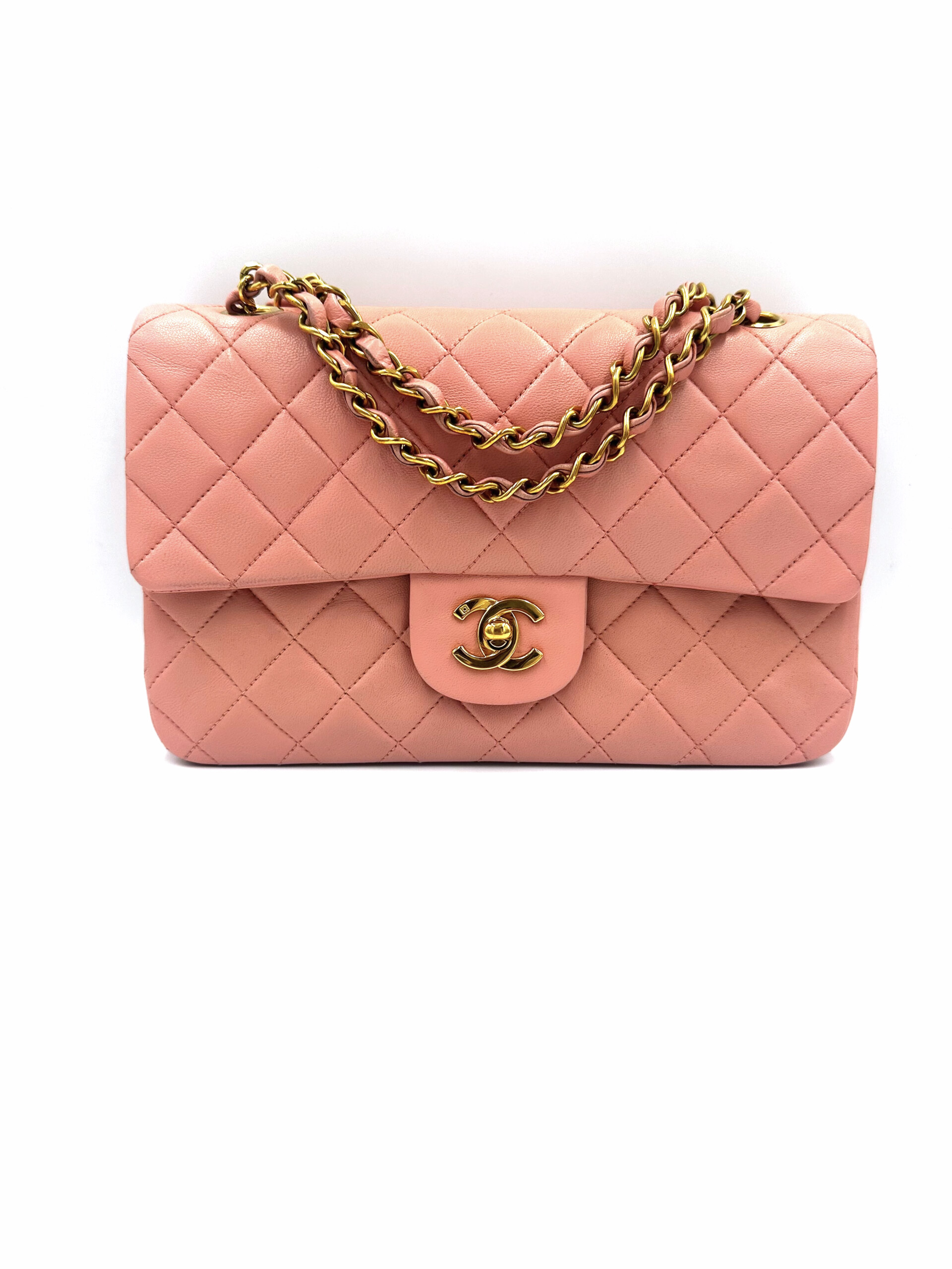 Sac Timeless / Classique Medium en cuir rose poudre