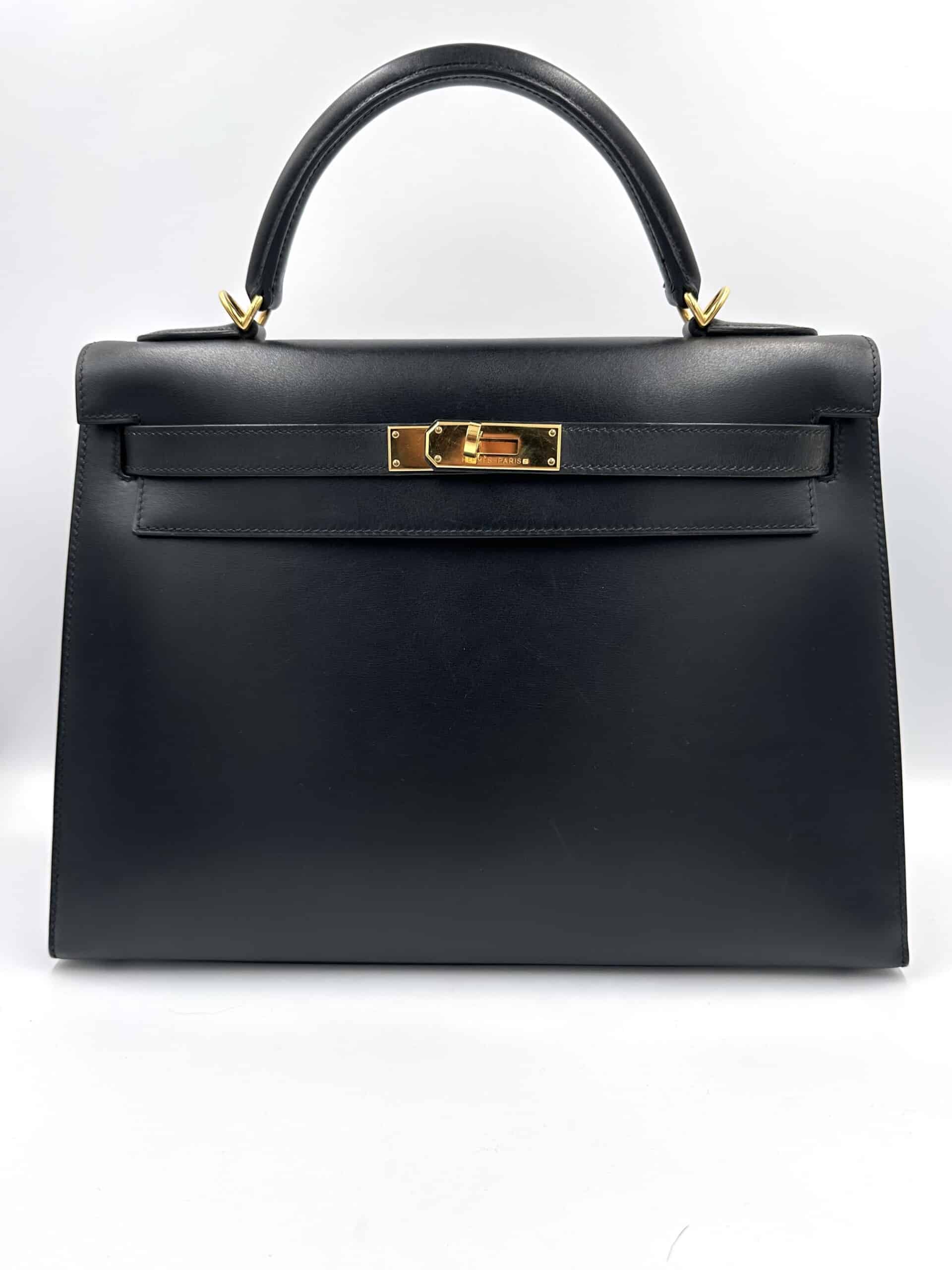 Sac Kelly 32 en cuir lisse noir