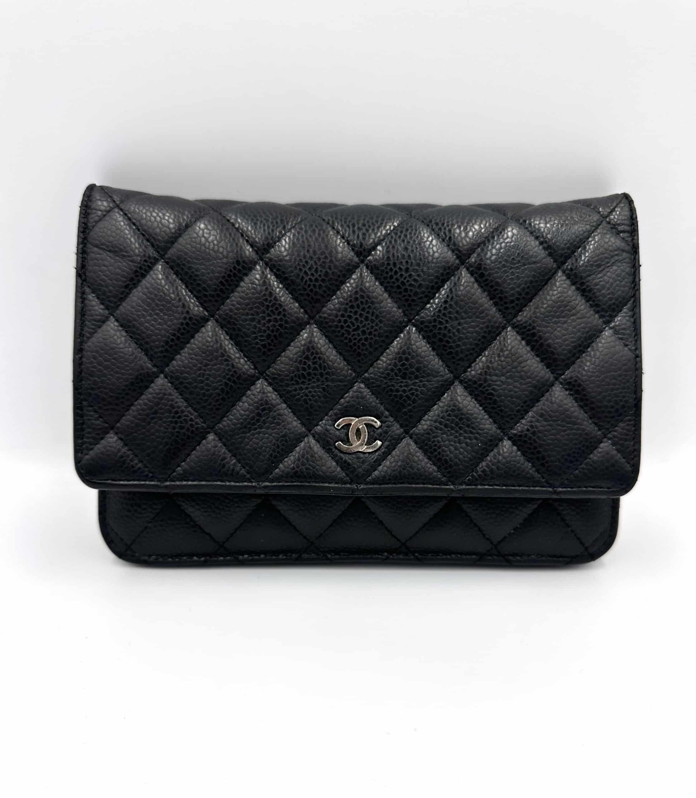 Wallet on Chain en cuir grainé noir