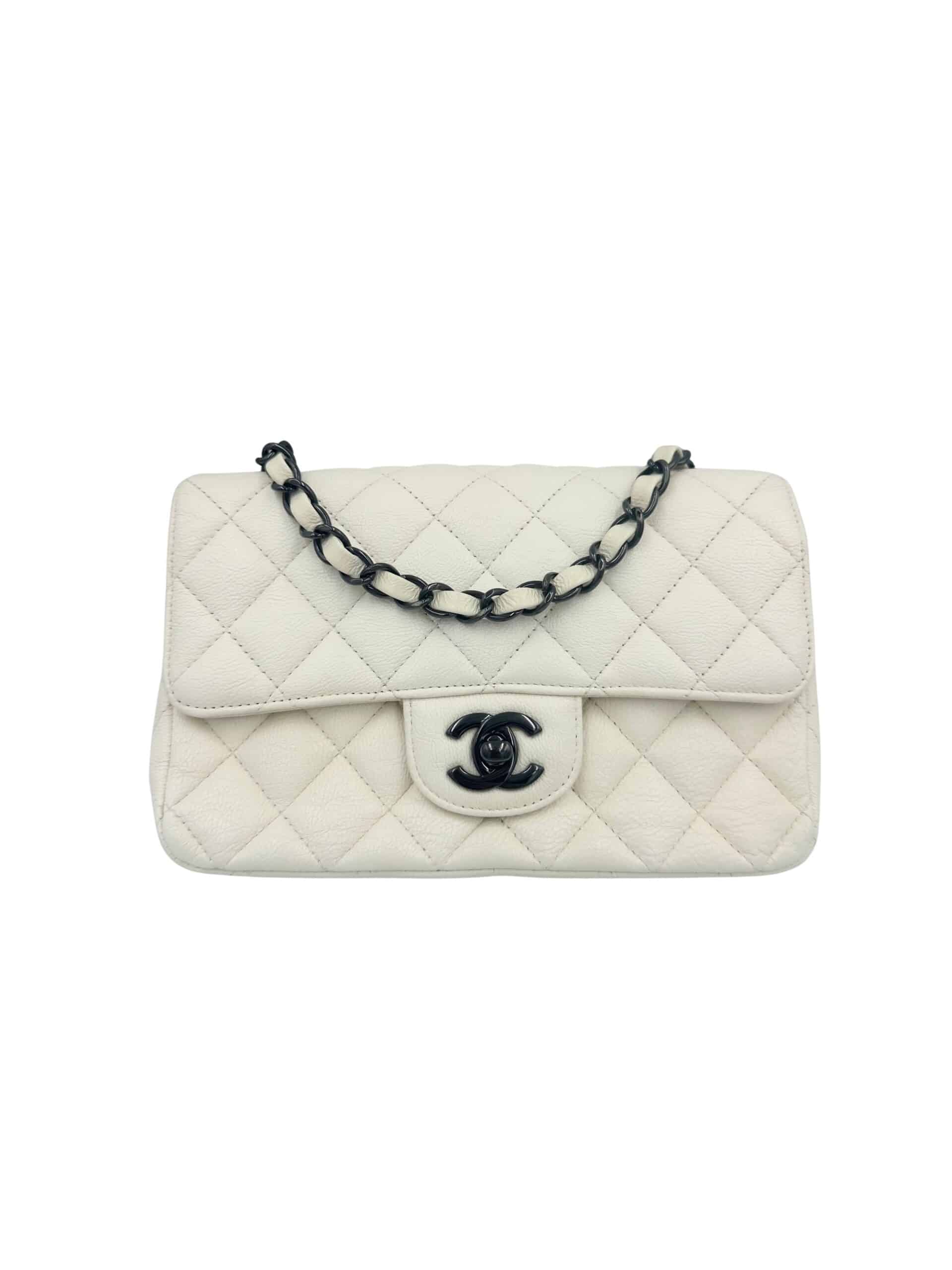 Sac Timeless/classique small en cuir blanc