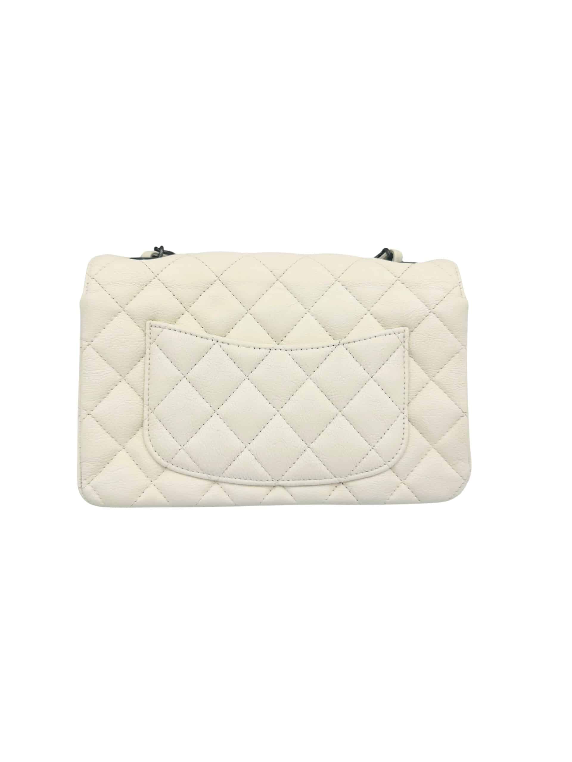 Sac Timeless/classique small en cuir blanc – Image 3