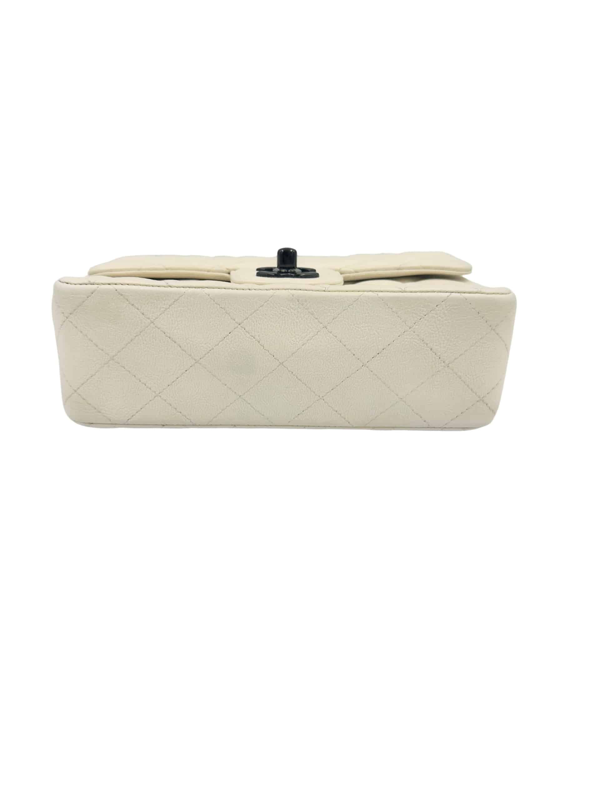 Sac Timeless/classique small en cuir blanc – Image 4