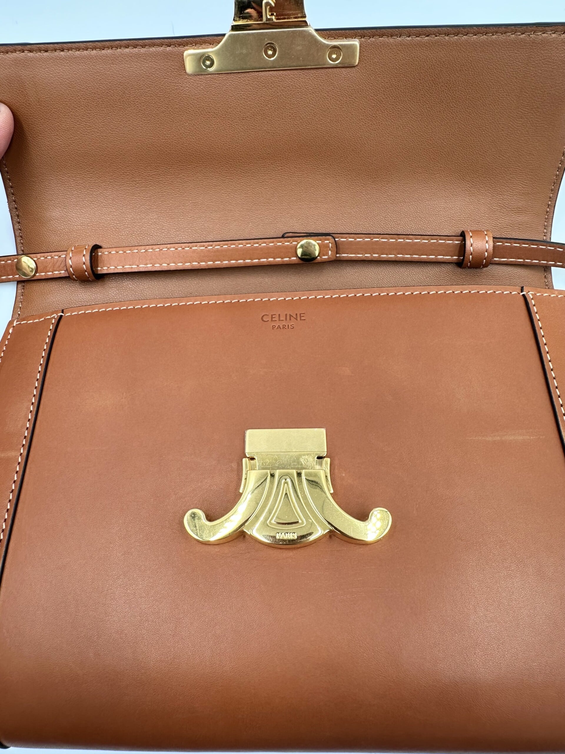 Sac Triomphe camel avec bandoulière amovible – Image 2