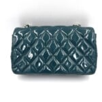 Sac mini Timeless / Classique en cuir verni bleu canard - Thumbnail Image 10