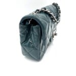 Sac mini Timeless / Classique en cuir verni bleu canard - Thumbnail Image 9