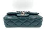 Sac mini Timeless / Classique en cuir verni bleu canard - Thumbnail Image 7
