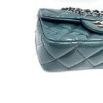 Sac mini Timeless / Classique en cuir verni bleu canard - Thumbnail Image 6