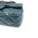 Sac mini Timeless / Classique en cuir verni bleu canard - Thumbnail Image 5