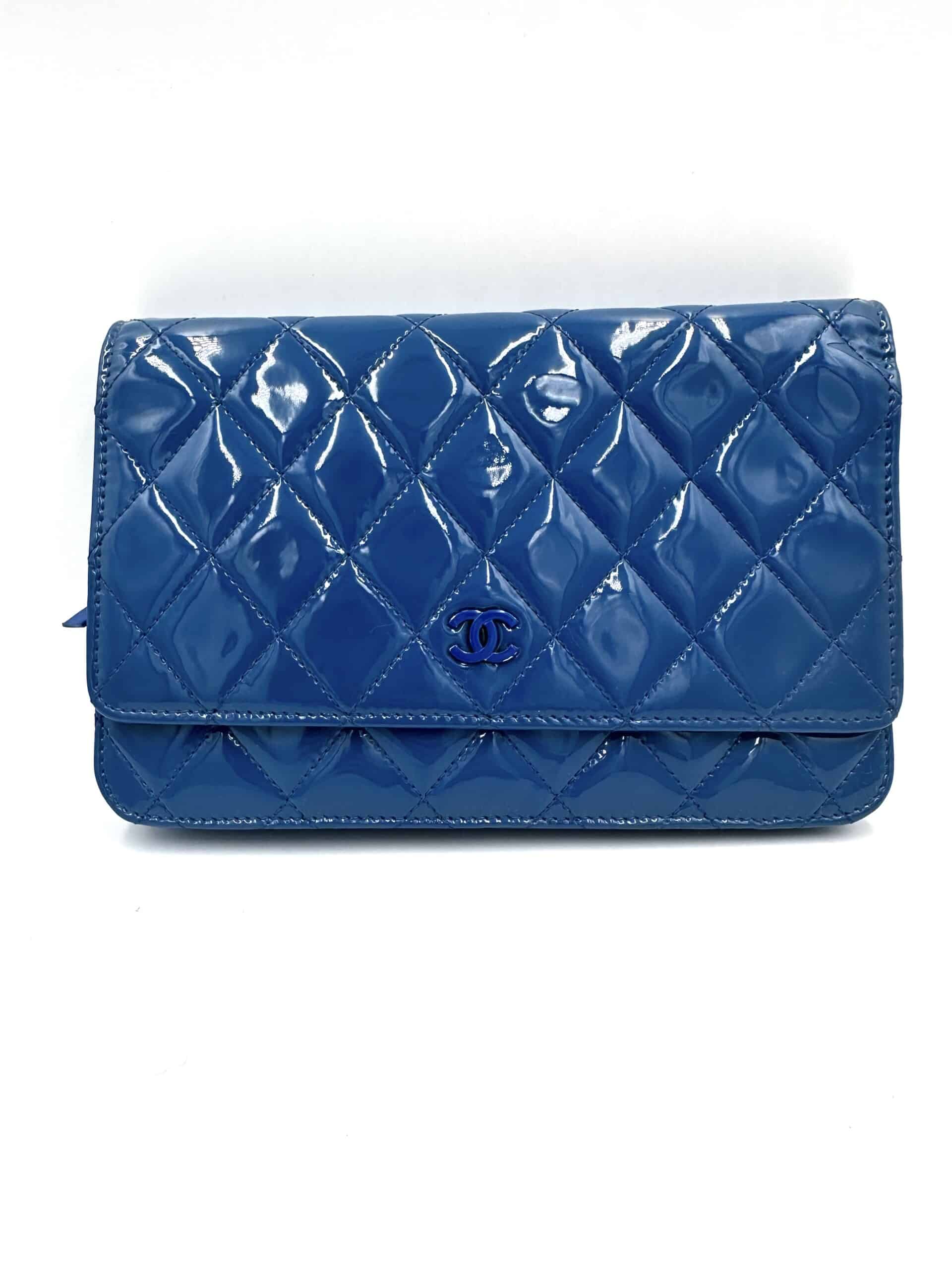 Wallet on Chain en cuir verni bleu - Image 2