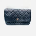 Wallet on Chain en cuir lisse bleu foncé - Thumbnail Image 7