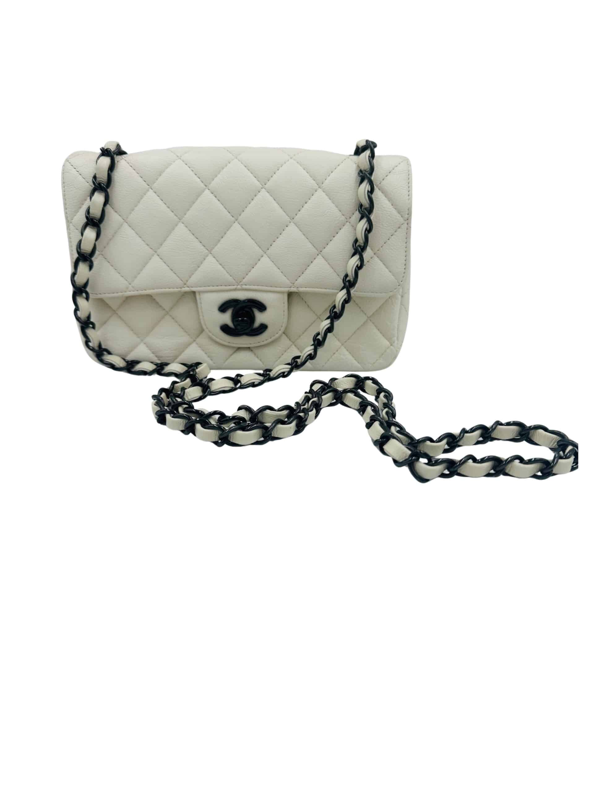 Sac Timeless/classique small en cuir blanc – Image 2
